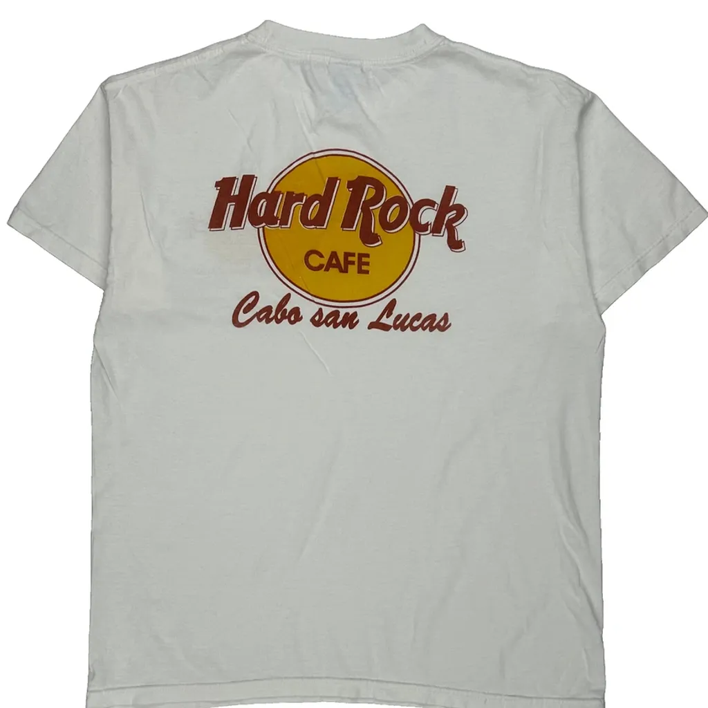 Hard Rock Cafe Graphic T-Shirt - Medium White Cotton - Image 7
