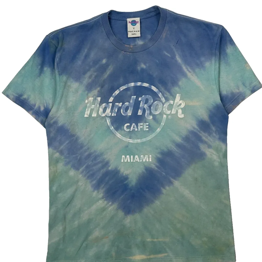 Hard Rock Cafe Tie-Dye T-Shirt - Small Blue Cotton - Image 4
