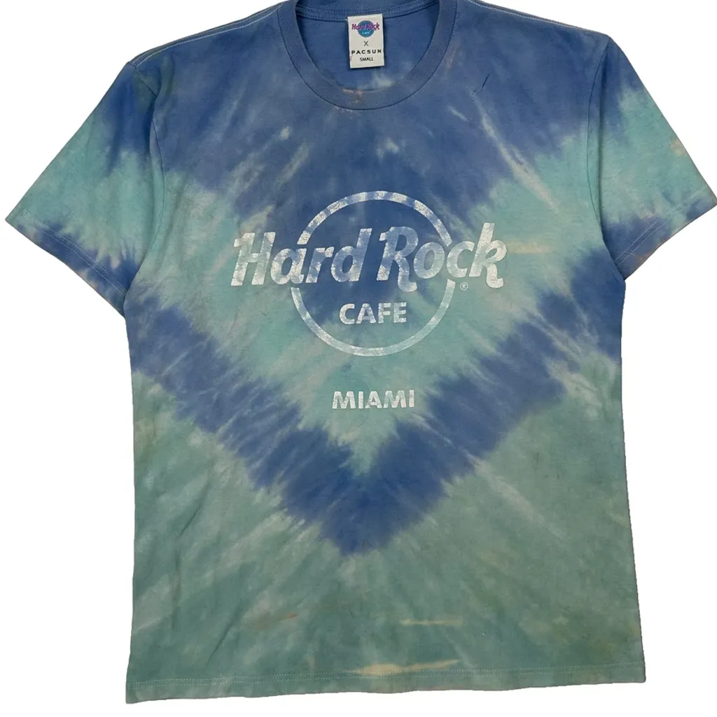 Hard Rock Cafe Tie-Dye T-Shirt - Small Blue Cotton - Image 5