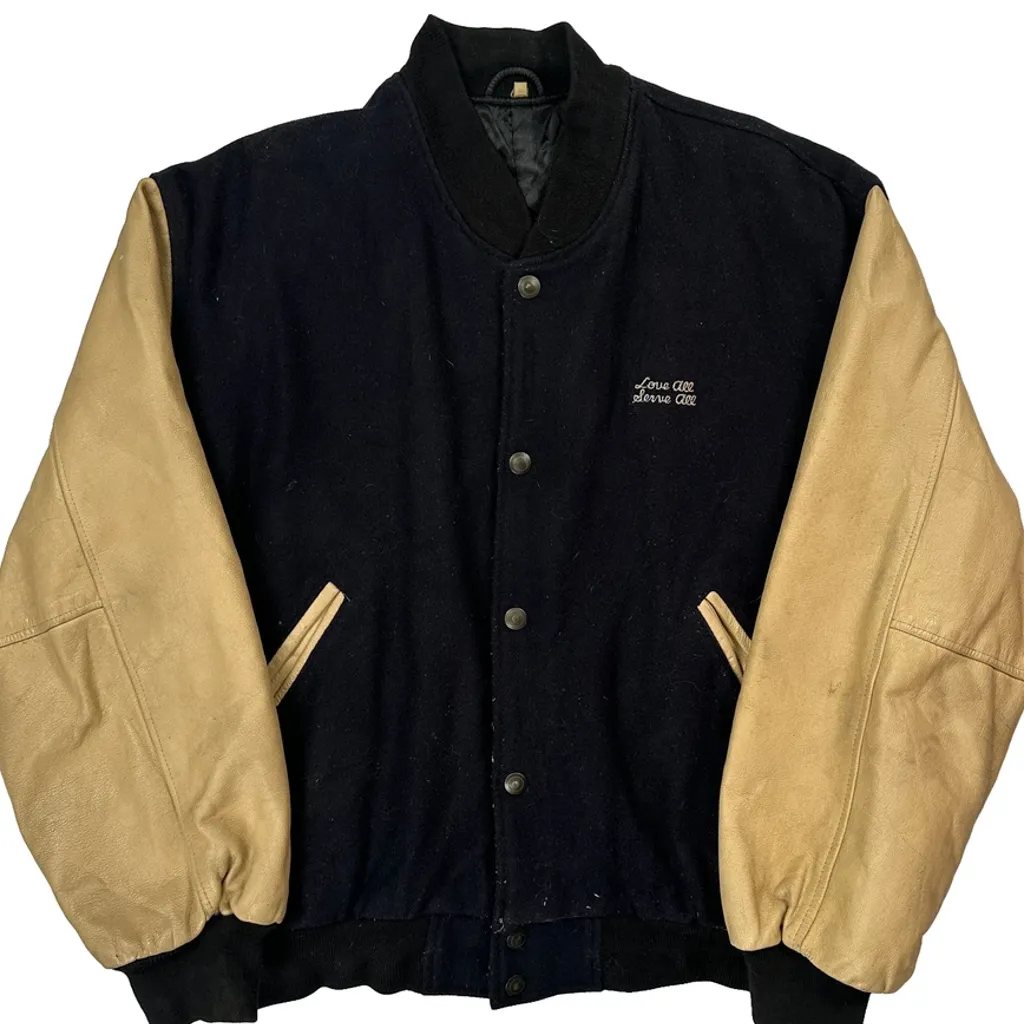 Hard Rock Cafe Varsity Jacket - Large Black Leather - Image 4