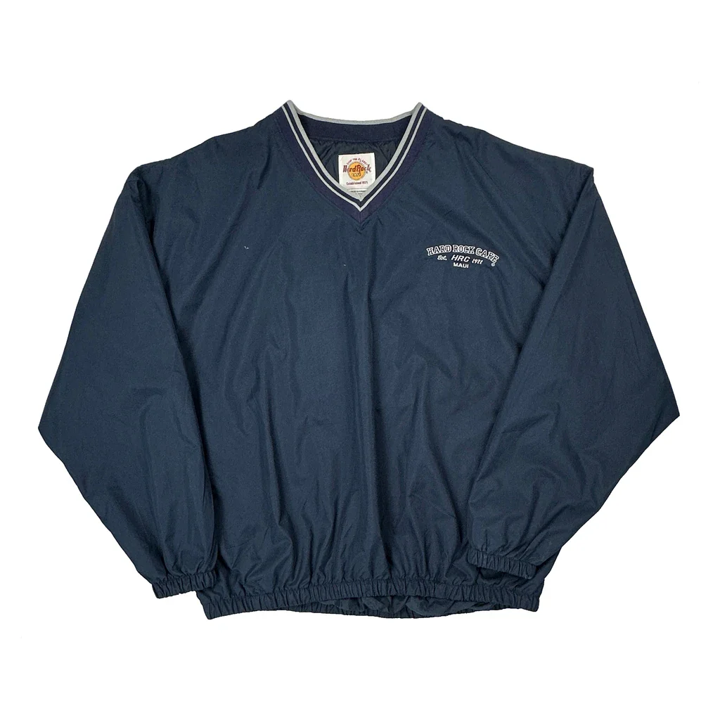 Hard Rock Cafe Windbreaker - XL Navy Polyester