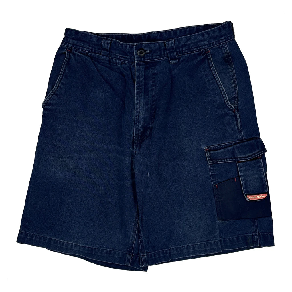 Hard Yaka Baggy Carpenter Shorts - 30W 10L Blue Cotton - Image 2
