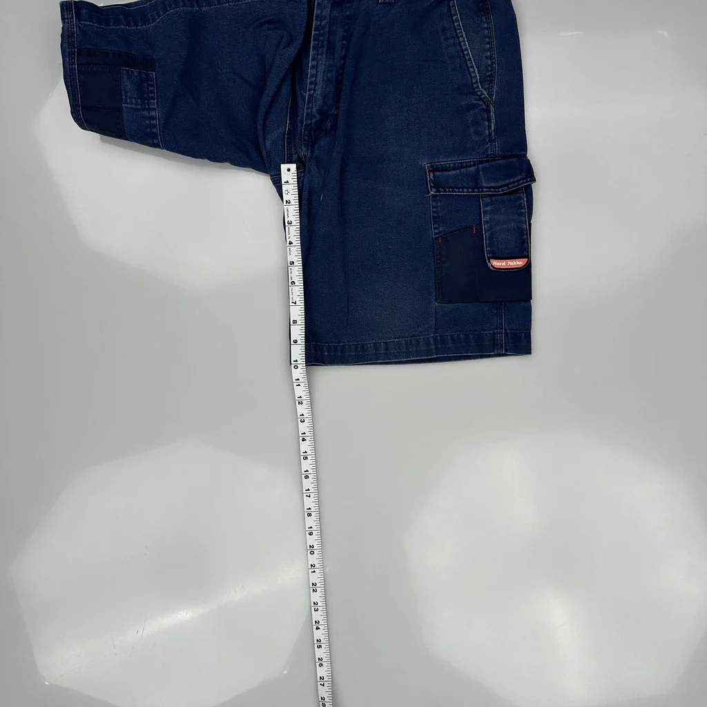 Hard Yaka Baggy Carpenter Shorts - 30W 10L Blue Cotton - Image 5