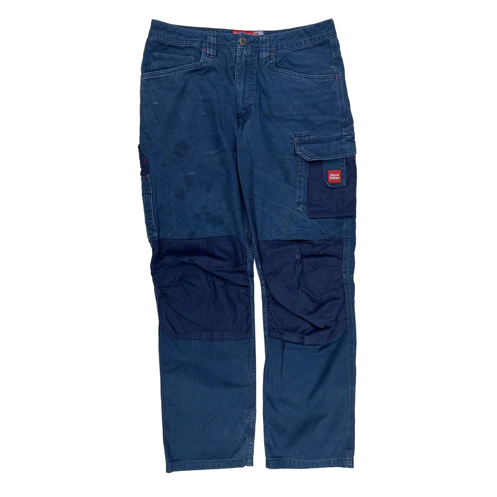 Hard Yakka Double Knee Carpenter Jeans - 34W 31L Blue Cotton - Image 2