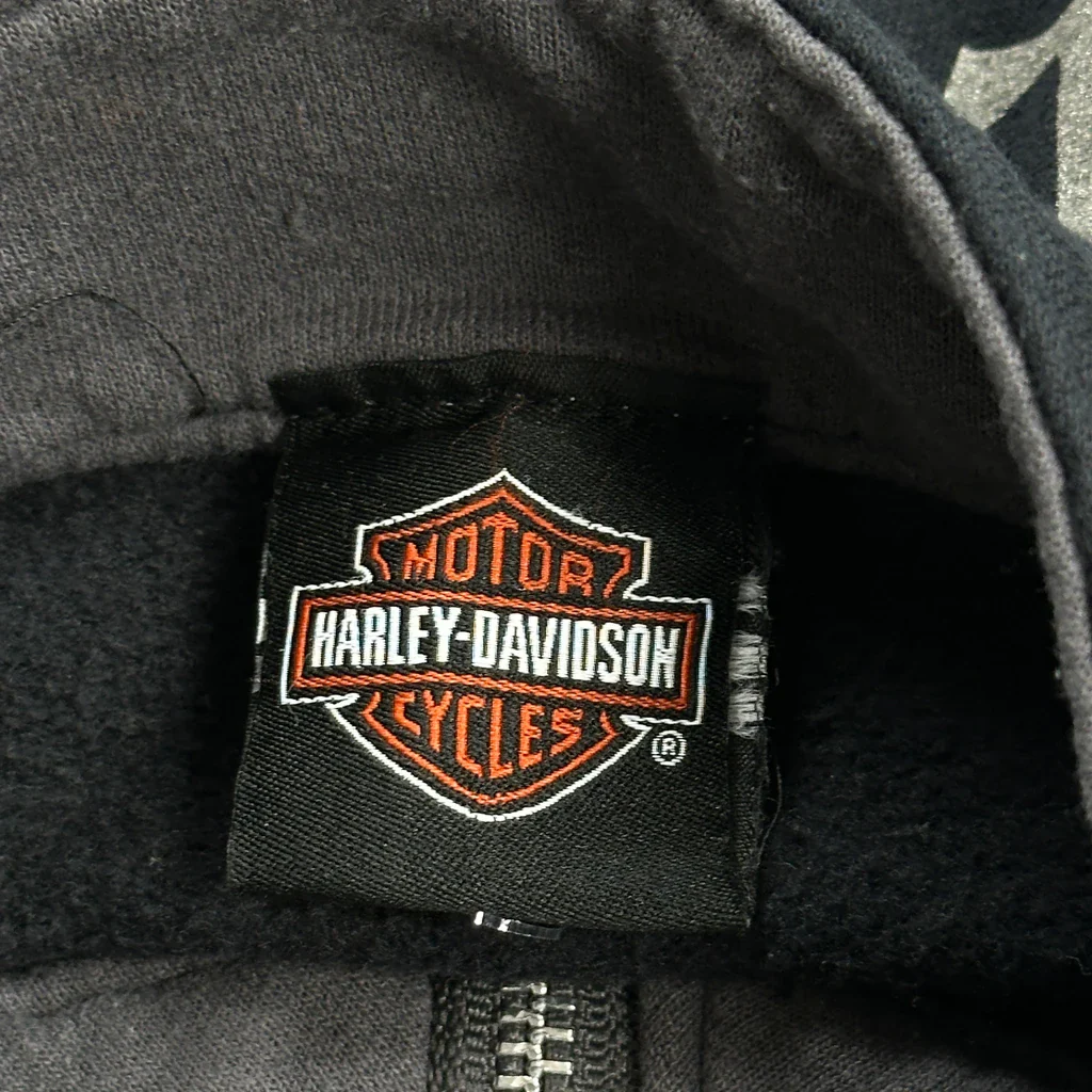 Harley Davidson 1/4 Zip - Medium Black Cotton - Image 4