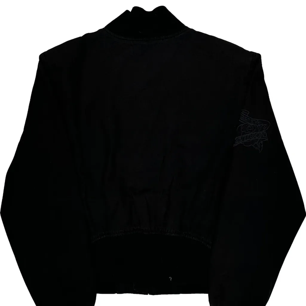 Harley Davidson Bomber Jacket - Large Black Cotton - Image 6