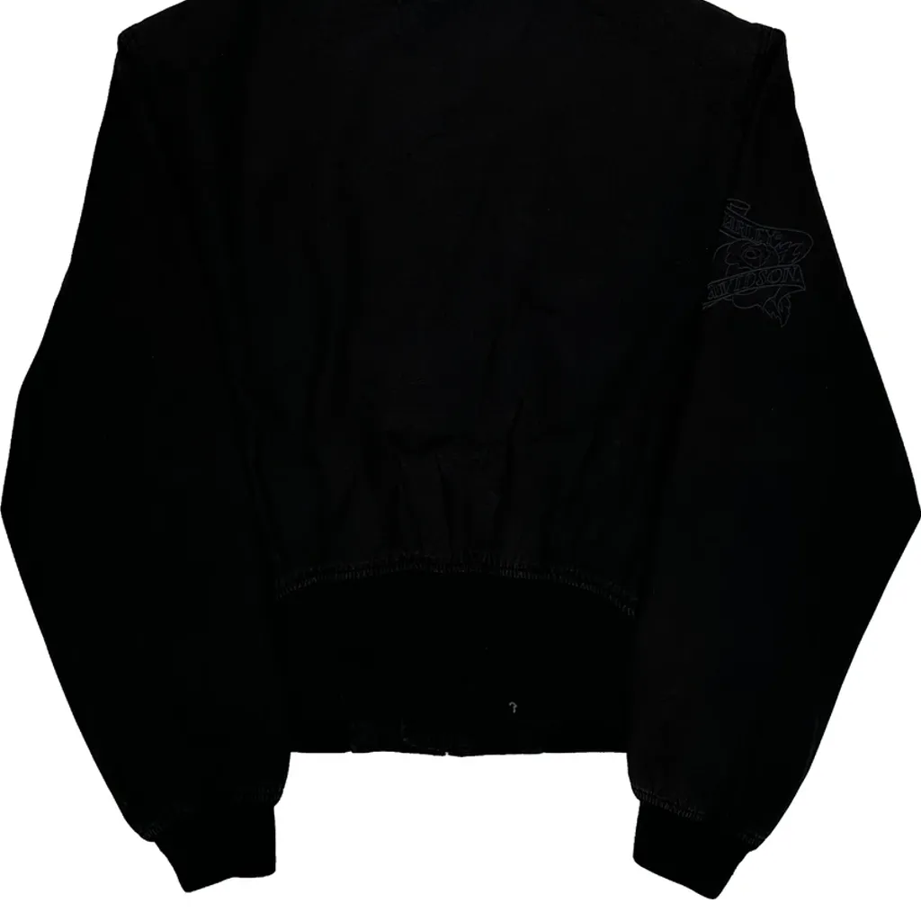 Harley Davidson Bomber Jacket - Large Black Cotton - Image 7