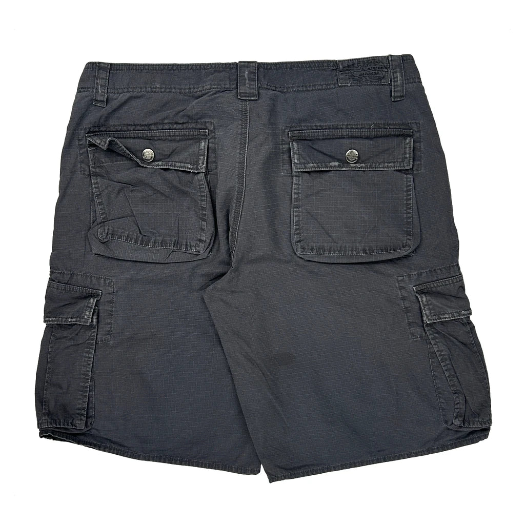 Harley Davidson Cargo Shorts - 34W 10L Gray Cotton