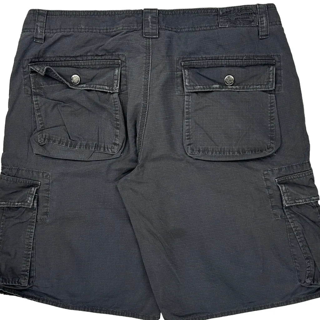 Harley Davidson Cargo Shorts - 34W 10L Gray Cotton - Image 6
