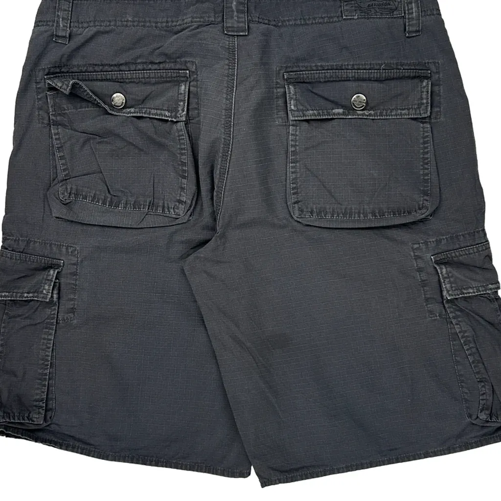 Harley Davidson Cargo Shorts - 34W 10L Gray Cotton - Image 7