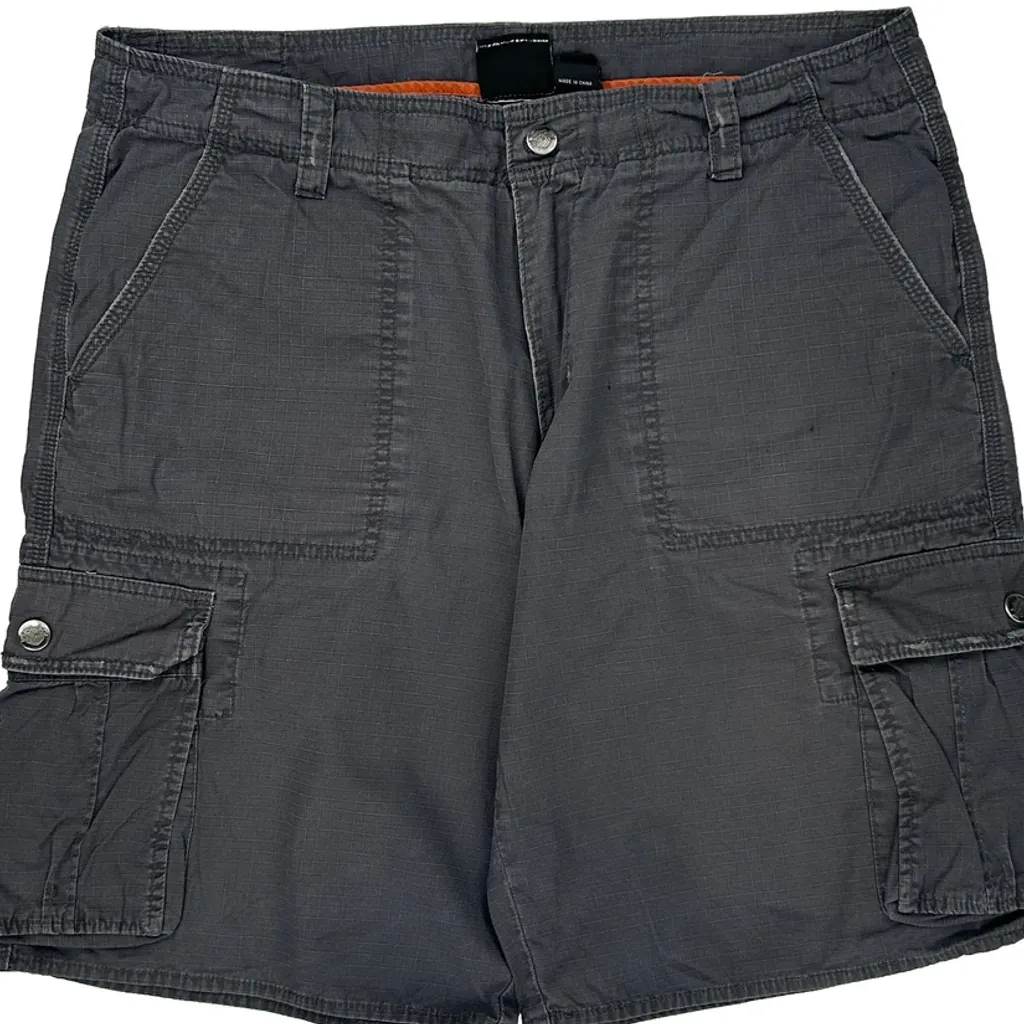 Harley Davidson Cargo Shorts - 34W 10L Gray Cotton - Image 9