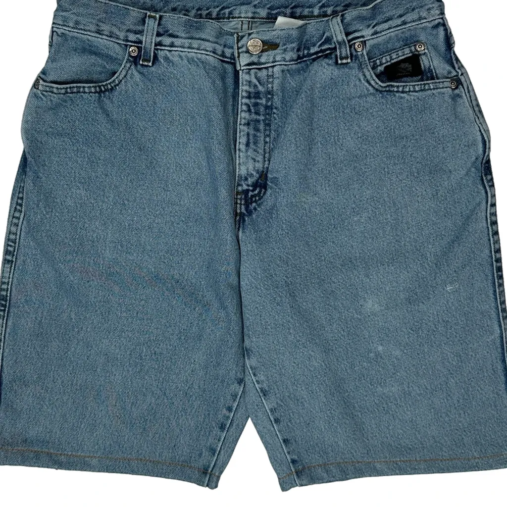 Harley Davidson Denim Shorts - 33W 10L Blue Denim - Image 9
