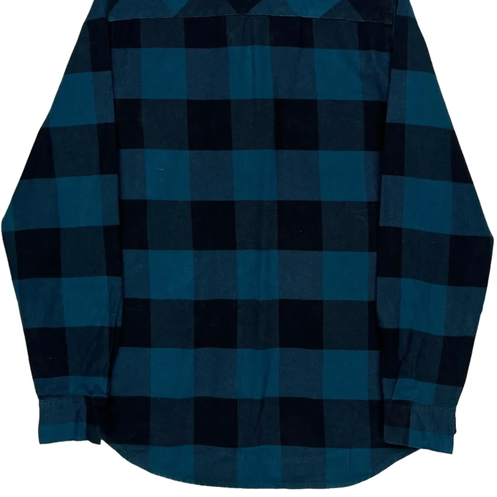 Harley Davidson Checked Flannel Shirt - Large Blue Cotton - Image 6