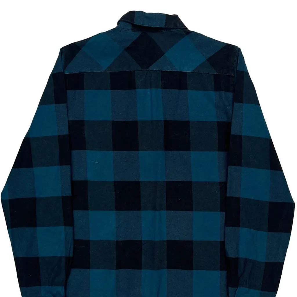 Harley Davidson Checked Flannel Shirt - Large Blue Cotton - Image 7