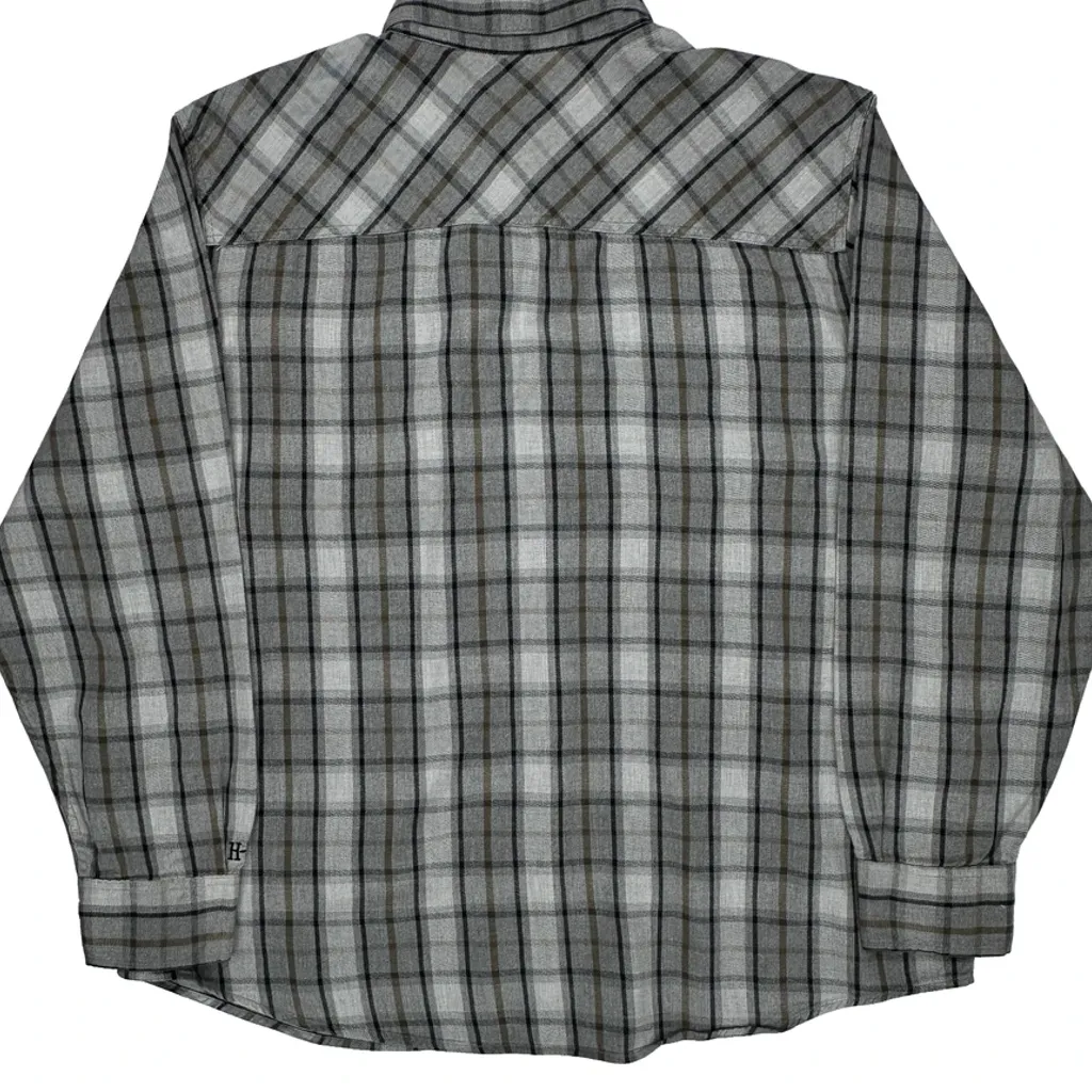 Harley Davidson Checked Flannel Shirt - 2XL Gray Cotton - Image 8
