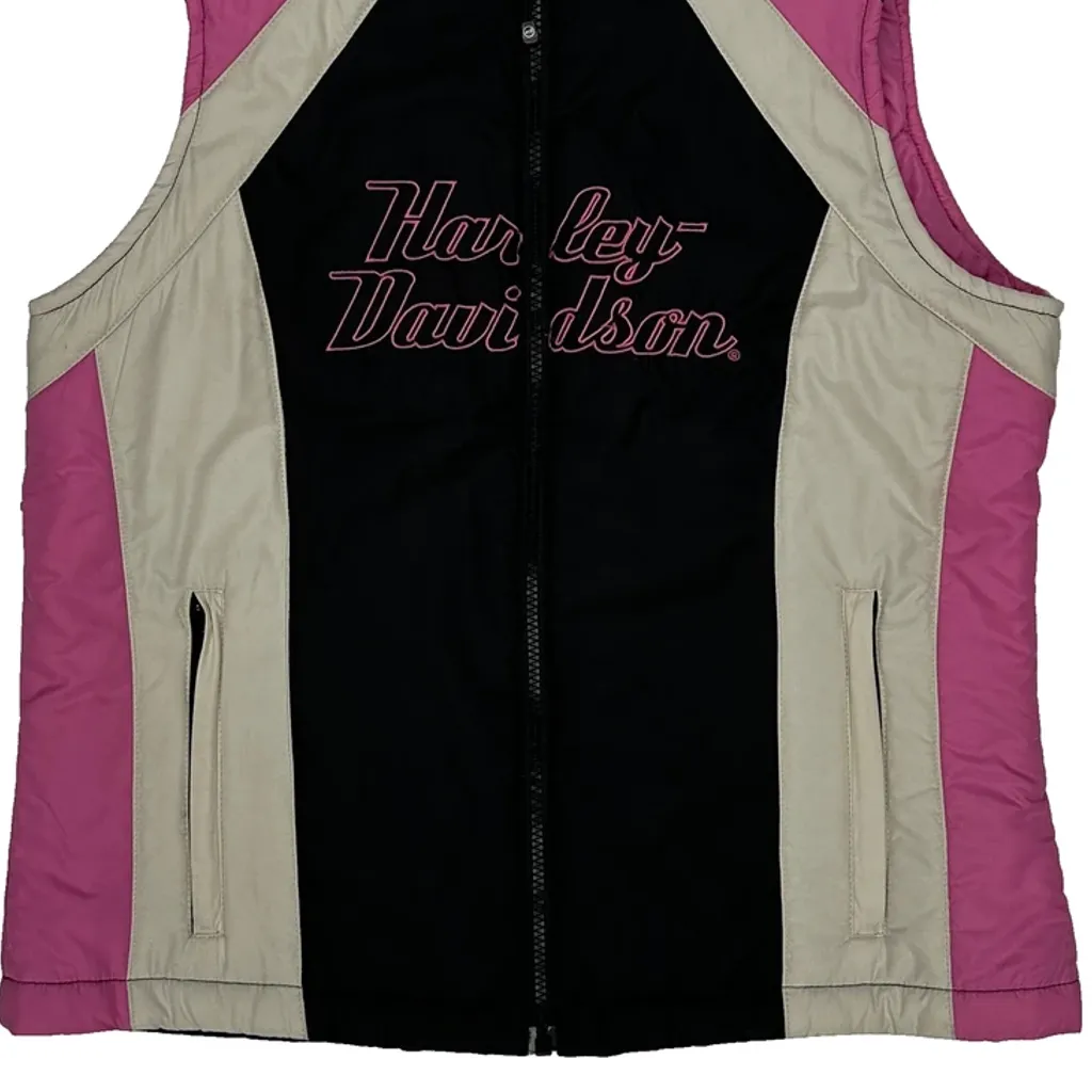 Harley Davidson Spellout Gilet - Medium Black Polyester - Image 5