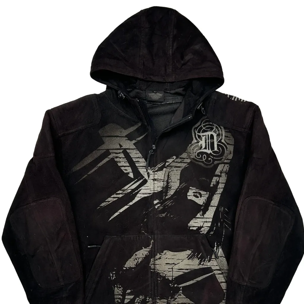 Harley Davidson Graphic Hoodie - Large Black Cotton - Image 4
