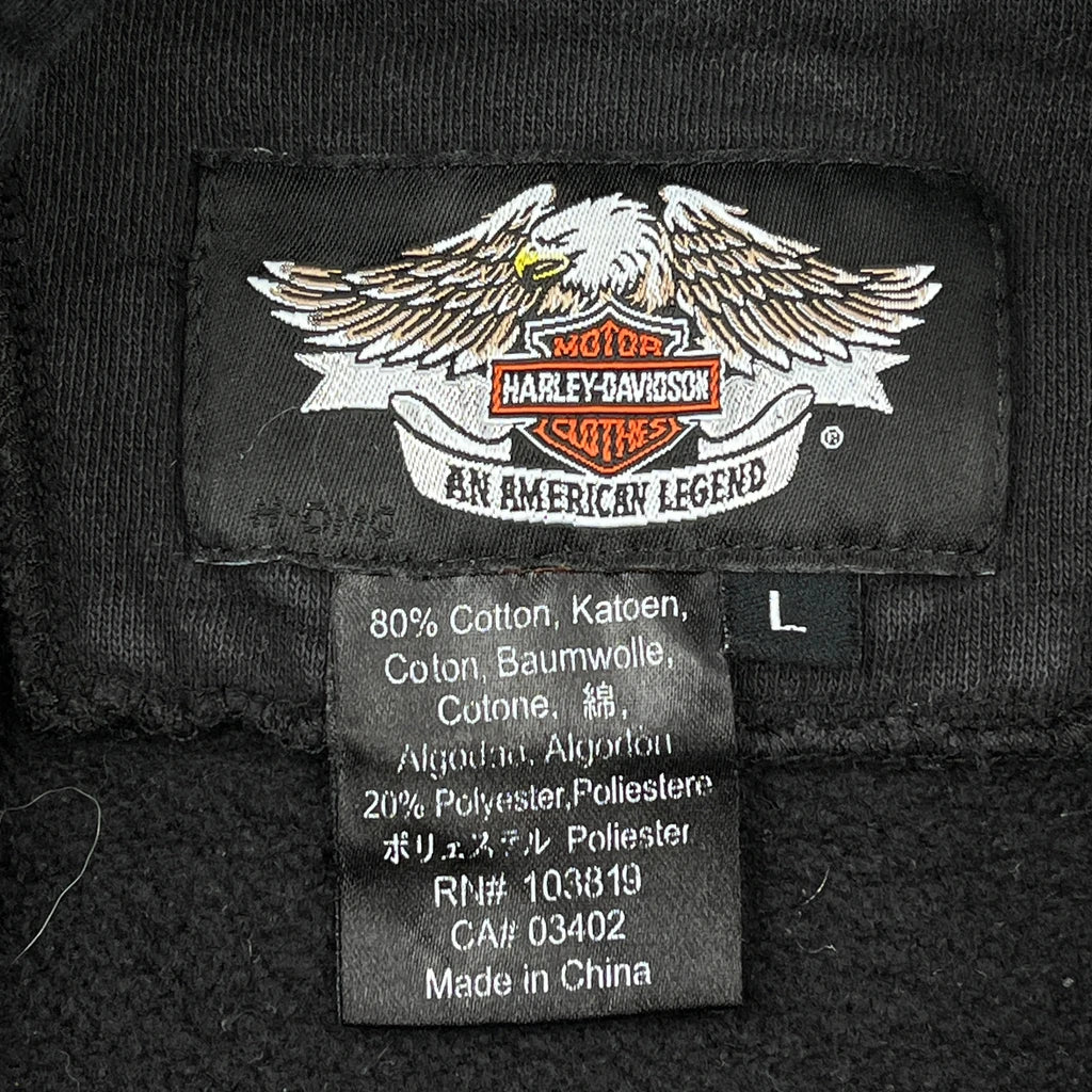 Harley Davidson Graphic Hoodie - Large Black Cotton - Image 3
