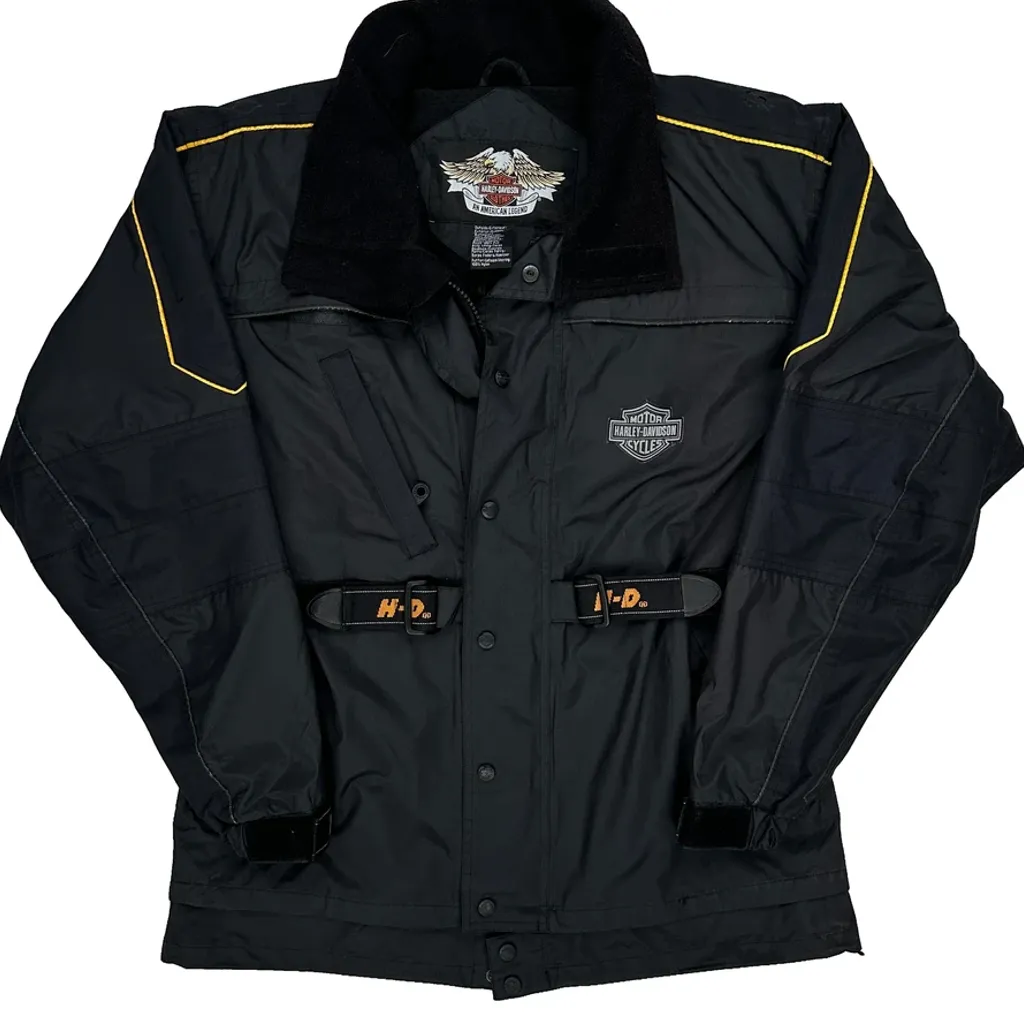 Harley Davidson Graphic Jacket - Medium Black Polyester - Image 4