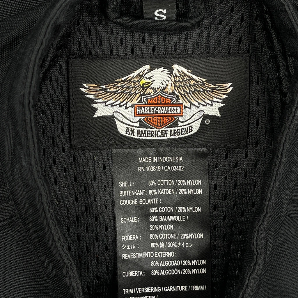 Harley Davidson Spellout Jacket - Small Black Cotton - Image 3