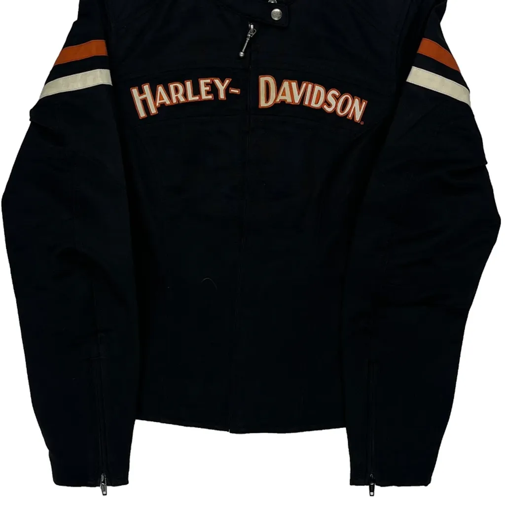 Harley Davidson Spellout Jacket - Small Black Cotton - Image 4