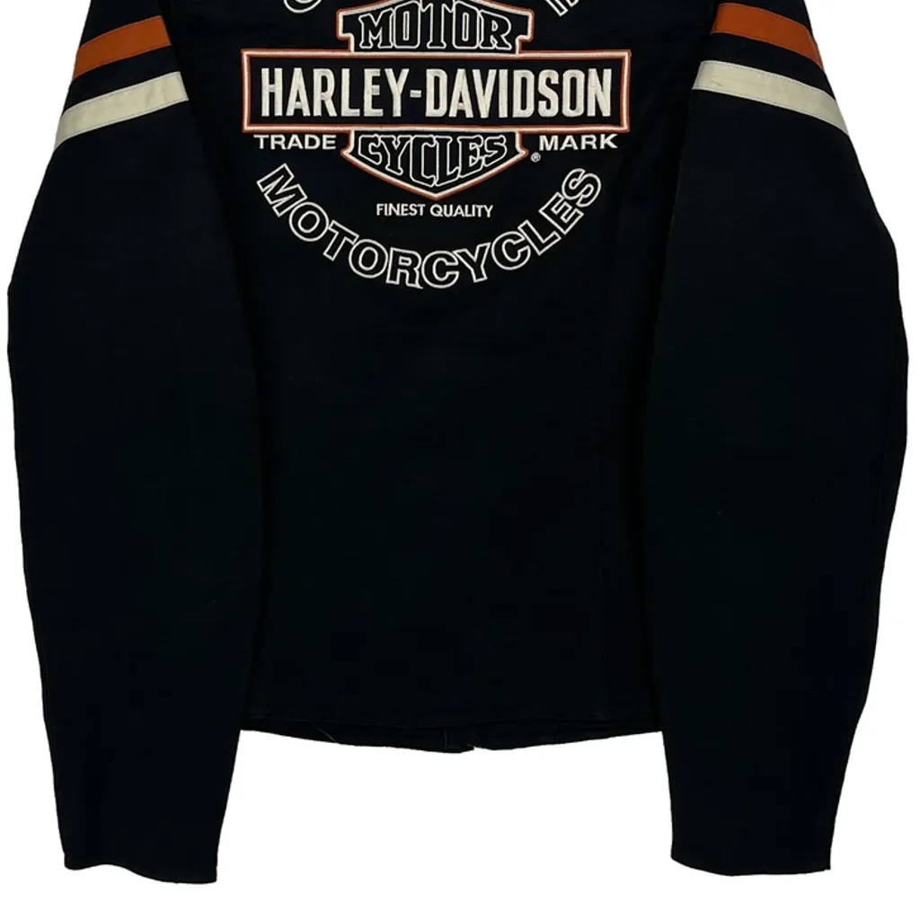 Harley Davidson Spellout Jacket - Small Black Cotton - Image 6