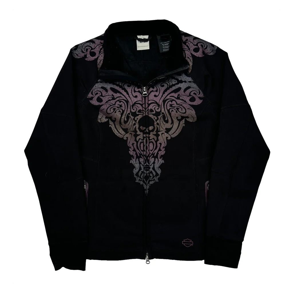 Harley Davidson Graphic Jacket - Large Black Polyester
