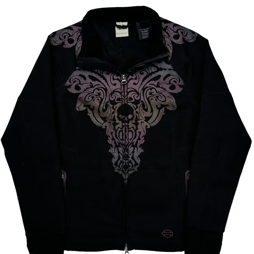 Harley Davidson Graphic Jacket - Large Black Polyester - Image 4