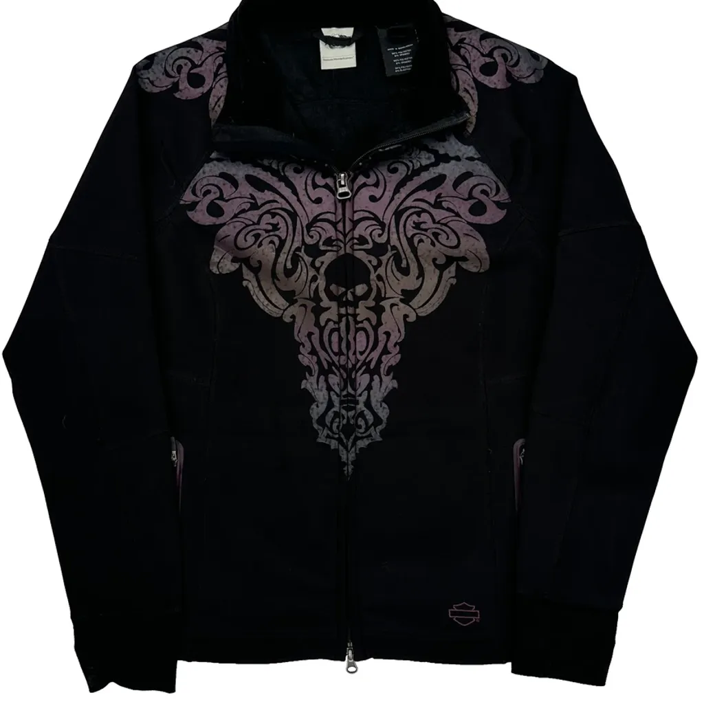 Harley Davidson Graphic Jacket - Large Black Polyester - Image 5