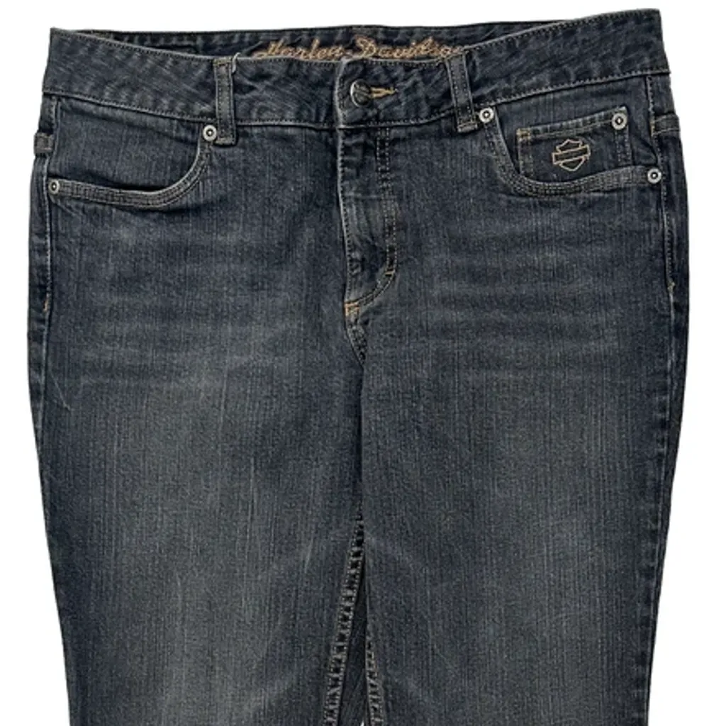 Harley Davidson Boot Cut Jeans - 32W US 8 Gray Cotton - Image 10