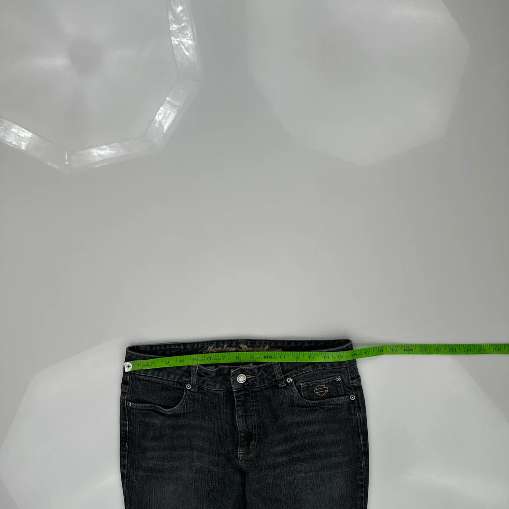 Harley Davidson Boot Cut Jeans - 32W US 8 Gray Cotton - Image 3