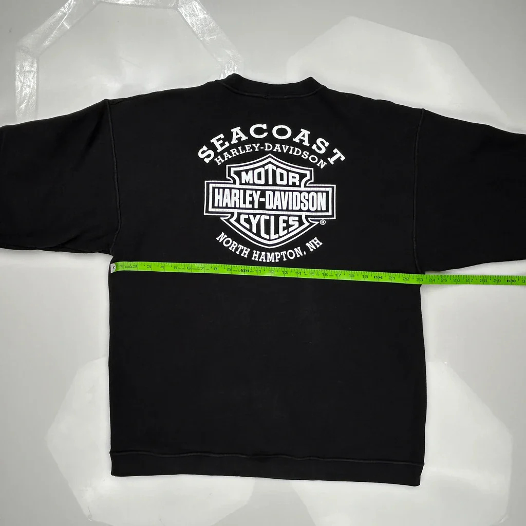 Harley Davidson Graphic Long Sleeve T-Shirt - XL Black Cotton - Image 3