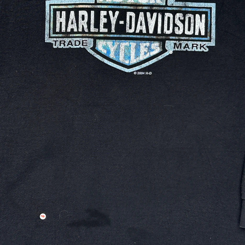 Harley Davidson Graphic Long Sleeve T-Shirt - XL Black Cotton - Image 4
