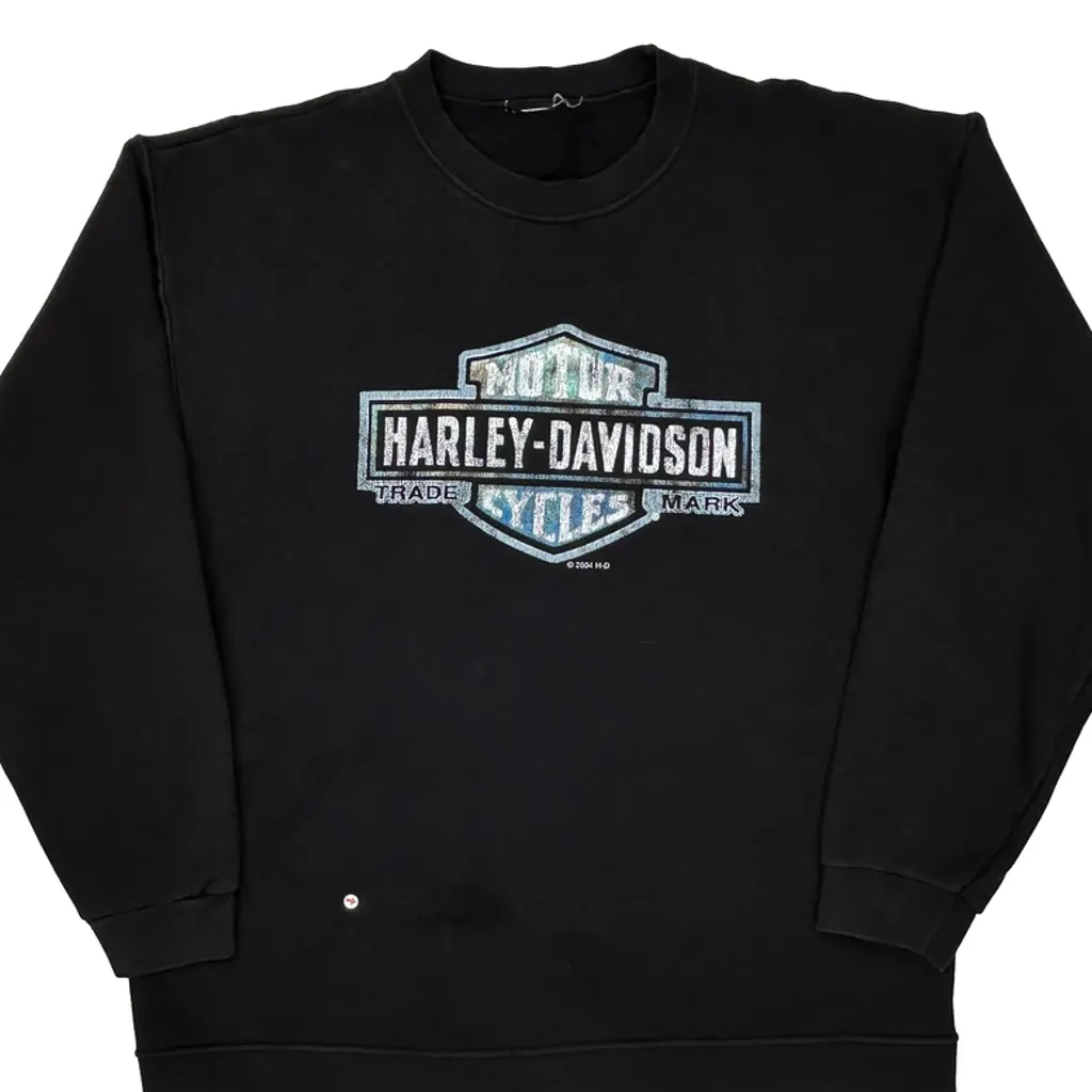 Harley Davidson Graphic Long Sleeve T-Shirt - XL Black Cotton - Image 5