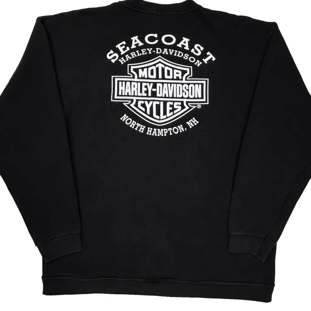 Harley Davidson Graphic Long Sleeve T-Shirt - XL Black Cotton - Image 7