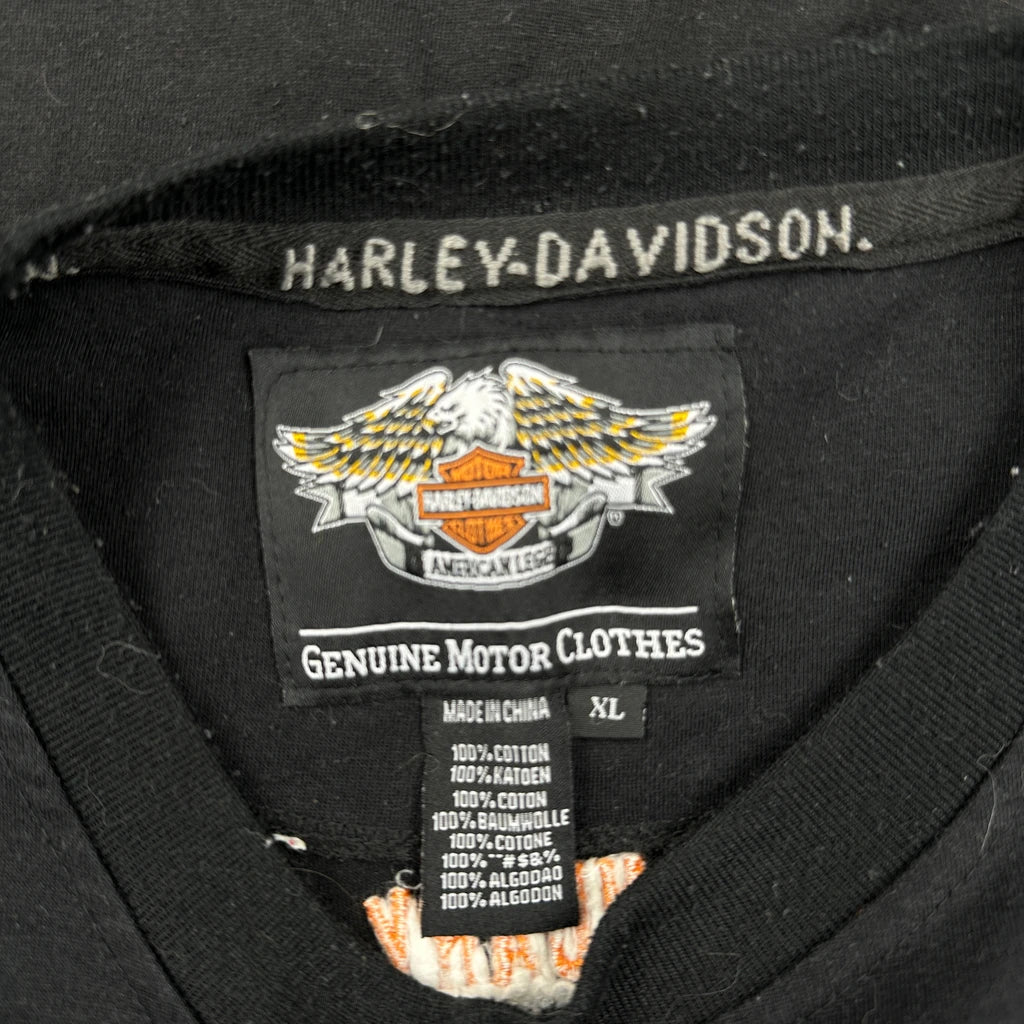 Harley Davidson Graphic Long Sleeve T-Shirt - XL Black Cotton - Image 3