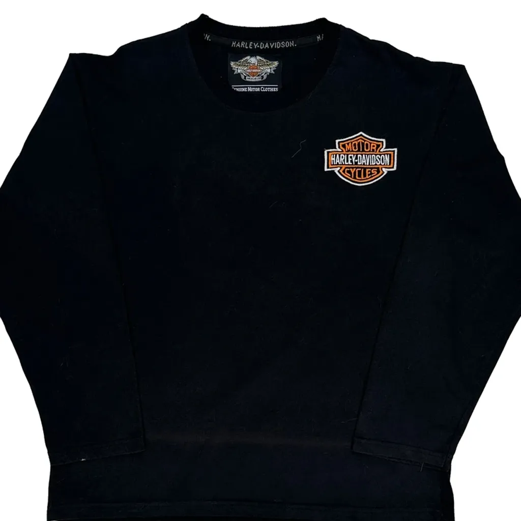 Harley Davidson Graphic Long Sleeve T-Shirt - XL Black Cotton - Image 4