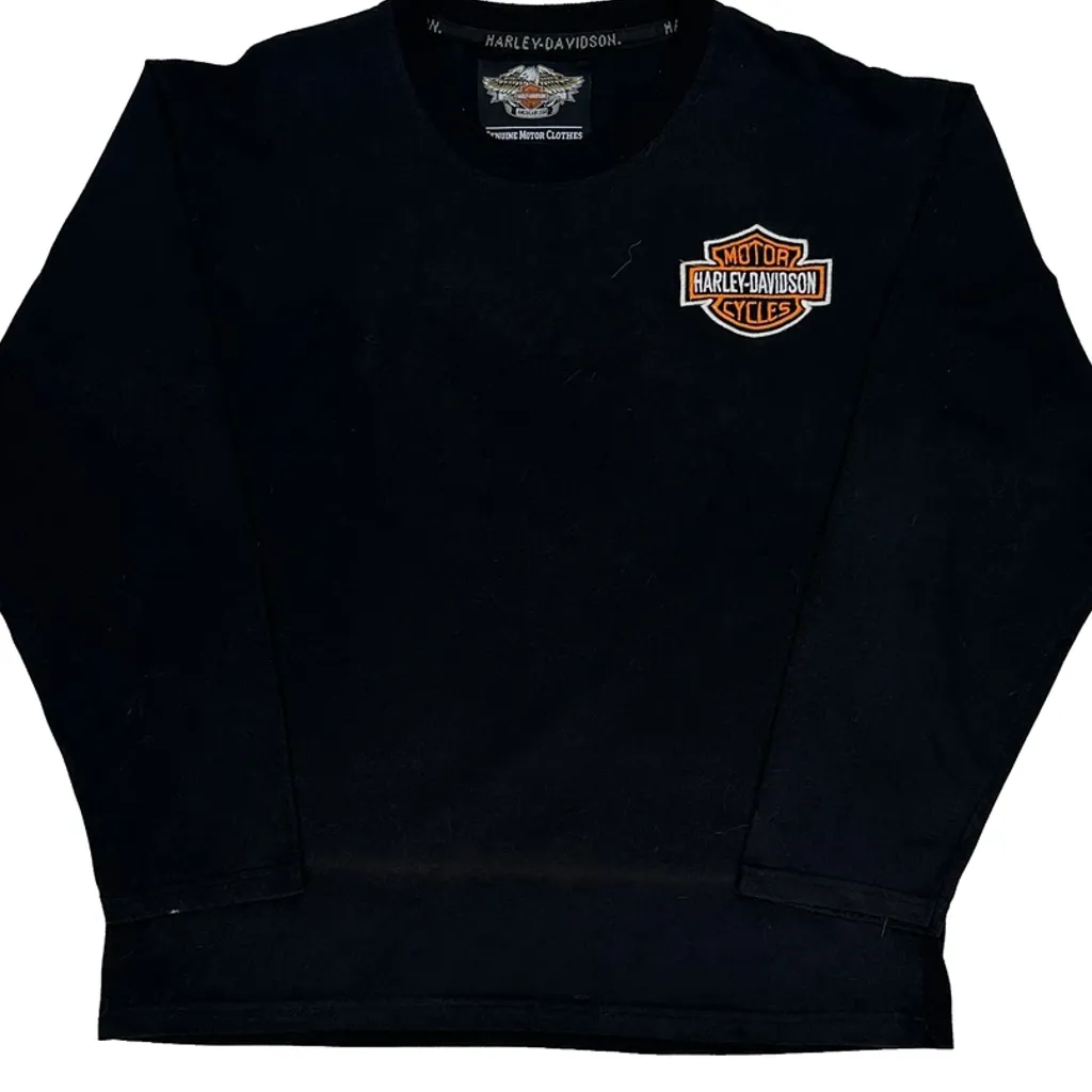 Harley Davidson Graphic Long Sleeve T-Shirt - XL Black Cotton - Image 5