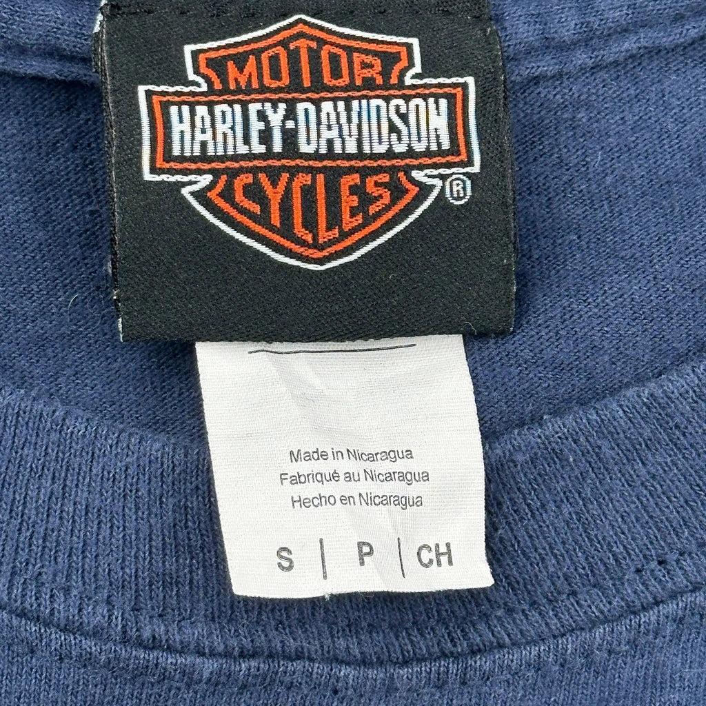 Harley Davidson Long Sleeve T-Shirt - Small Blue Cotton - Image 3