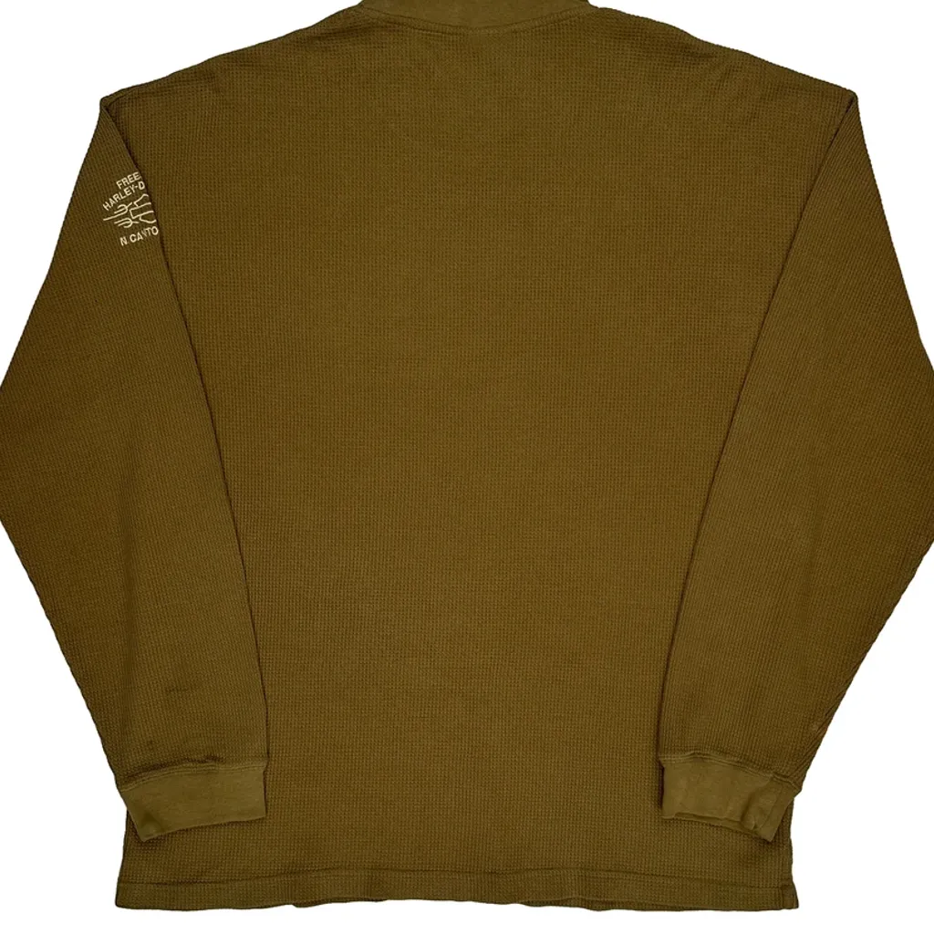 Harley Davidson Long Sleeve T-Shirt - XL Brown Cotton - Image 7