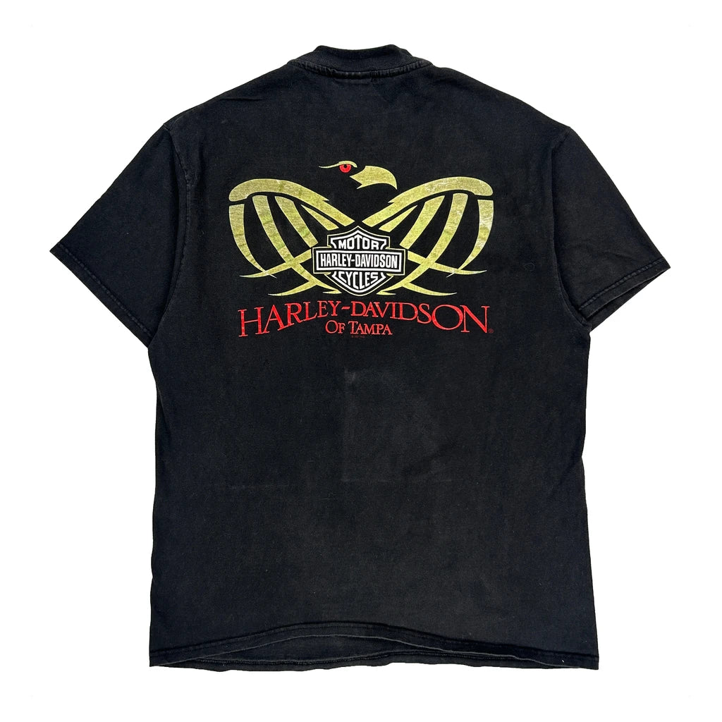 Harley-Davidson Of Tampa Harley Davidson Graphic T-Shirt - Large Black Cotton - Image 2