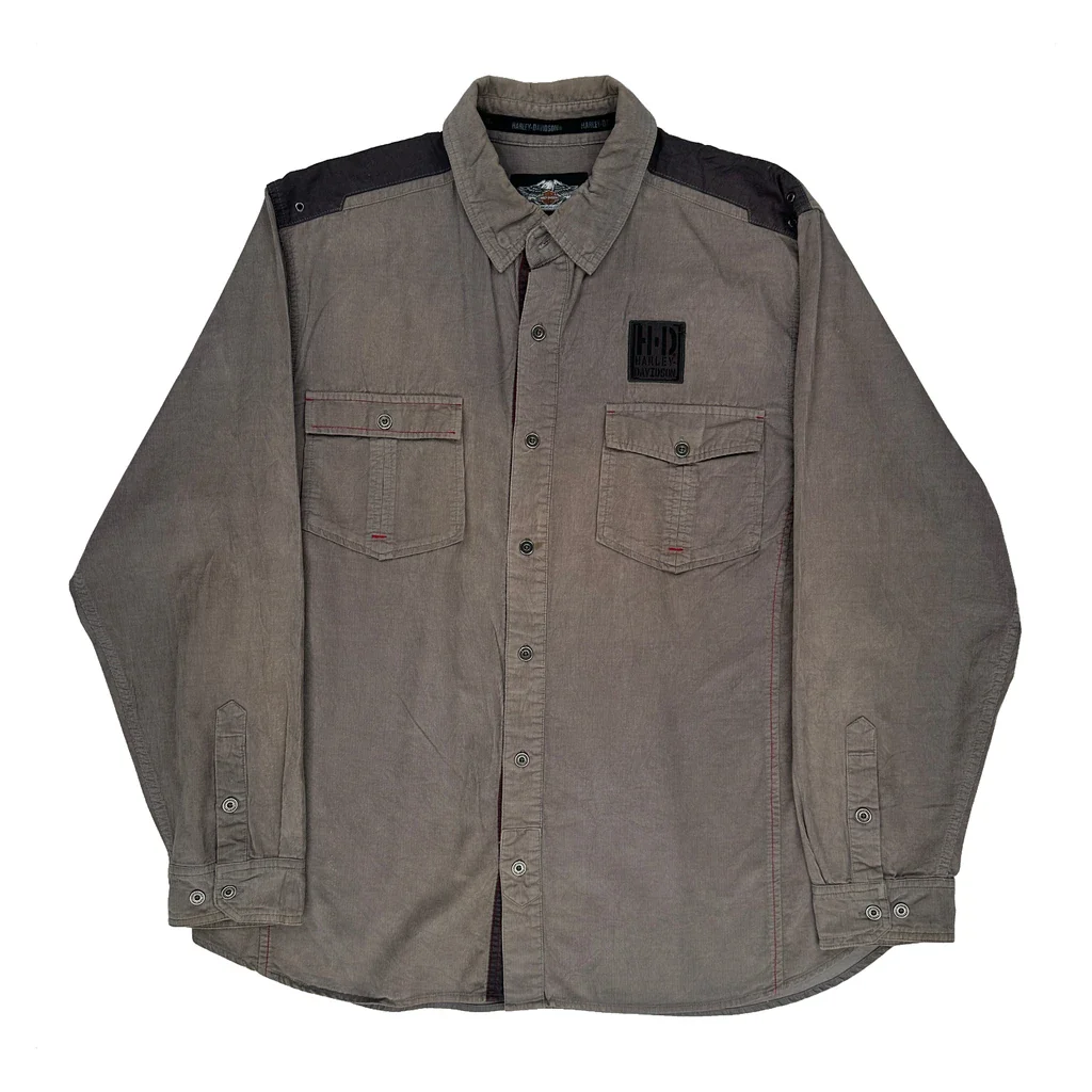 Harley Davidson Shirt - XL Grey Cotton
