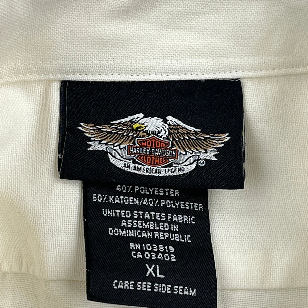 Harley Davidson Shirt - XL White Cotton Blend - Image 3