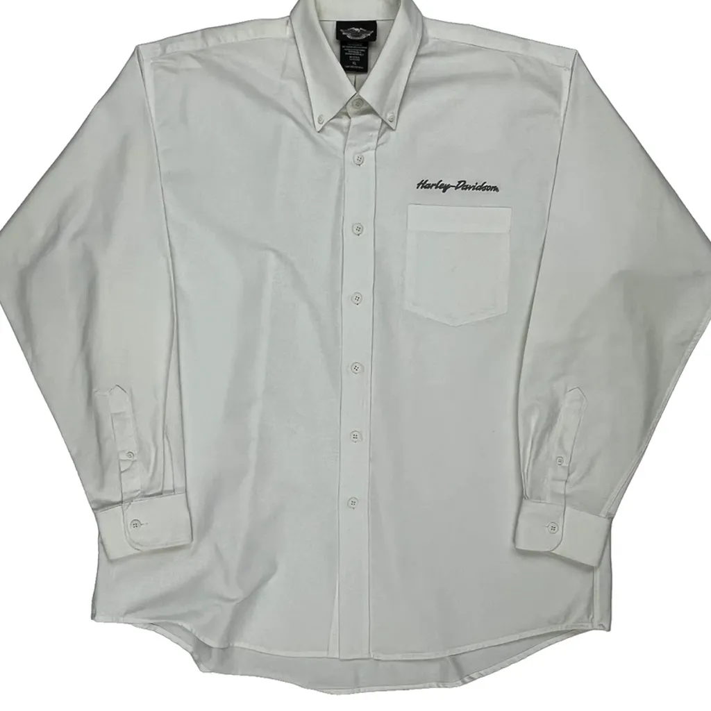 Harley Davidson Shirt - XL White Cotton Blend - Image 4