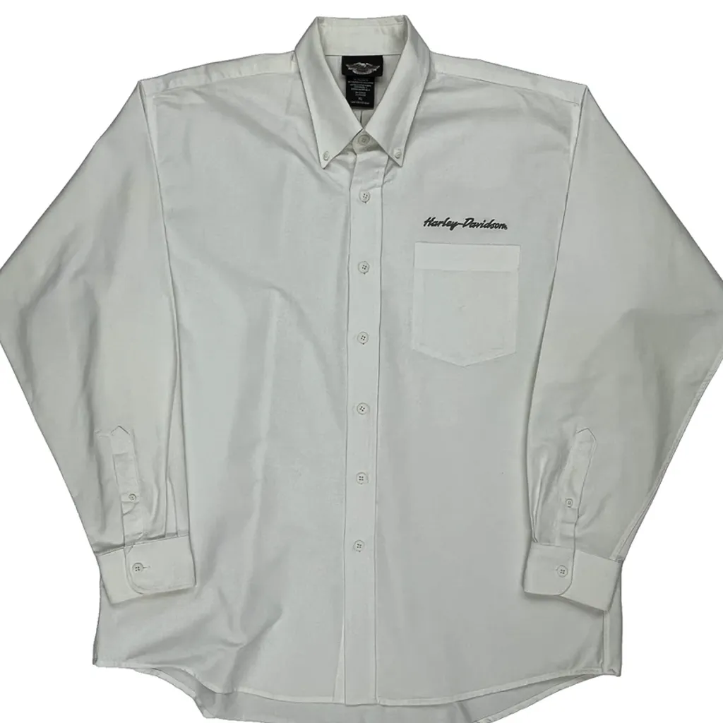 Harley Davidson Shirt - XL White Cotton Blend - Image 5