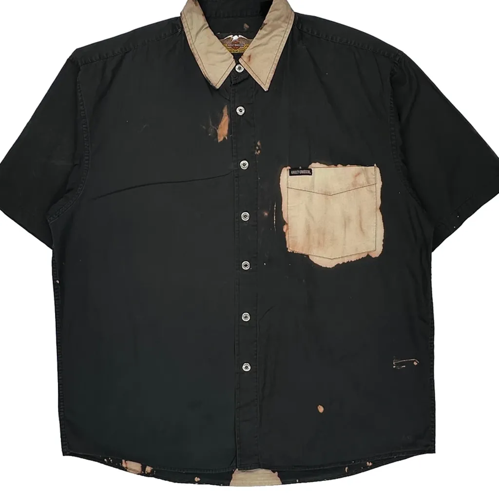 Harley Davidson Short Sleeve Shirt - XL Black Cotton - Image 5