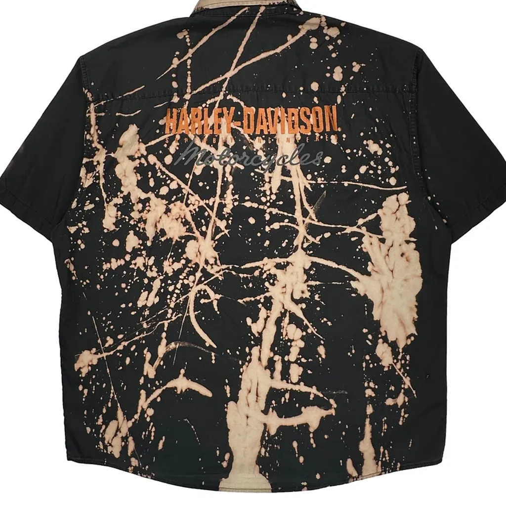 Harley Davidson Short Sleeve Shirt - XL Black Cotton - Image 6