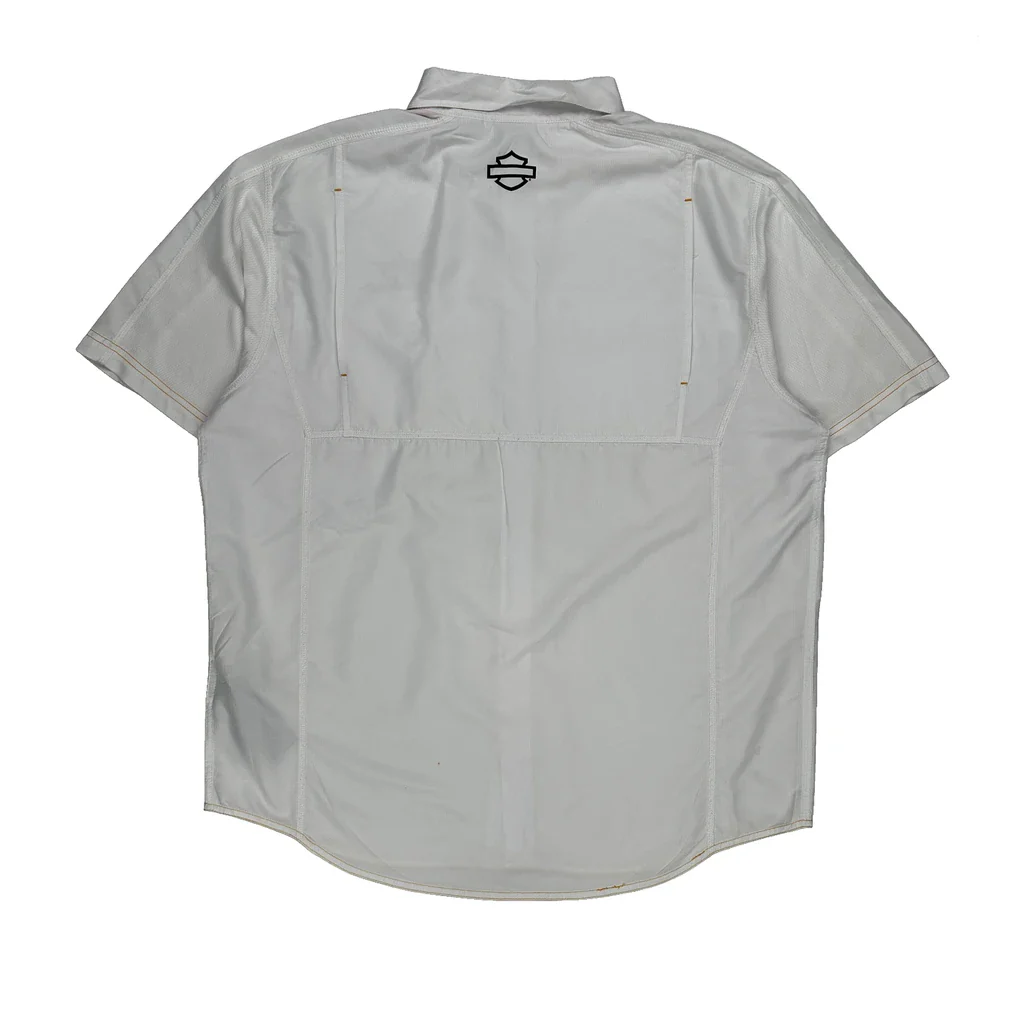 Harley Davidson Short Sleeve Shirt - XL White Polyester - Image 2
