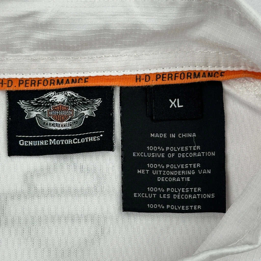 Harley Davidson Short Sleeve Shirt - XL White Polyester - Image 3