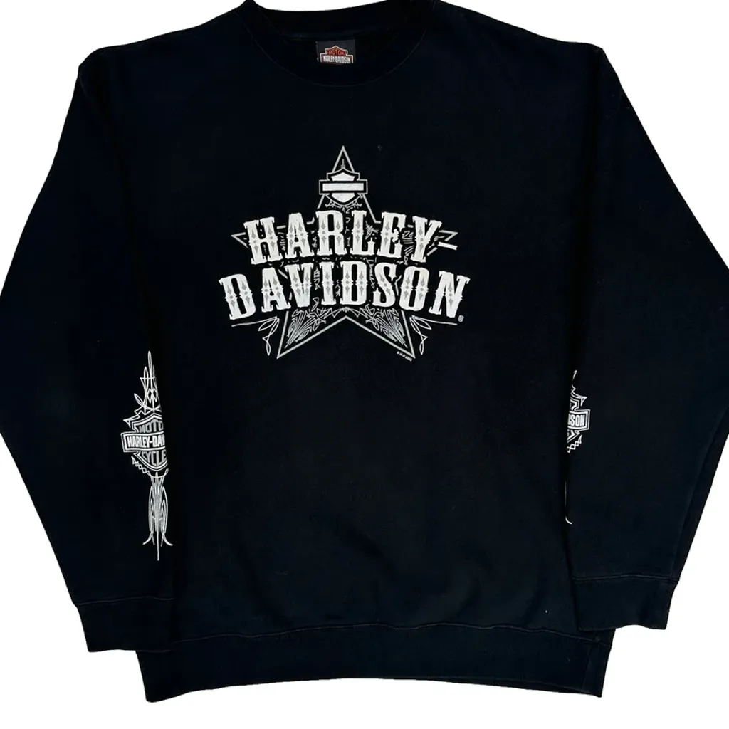 Harley Davidson Graphic Sweatshirt - Medium Black Cotton - Image 5
